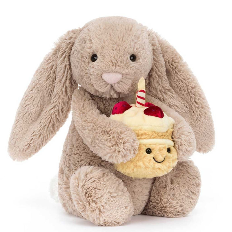 Jellycat Bashful Beige Bunny 'Birthday'