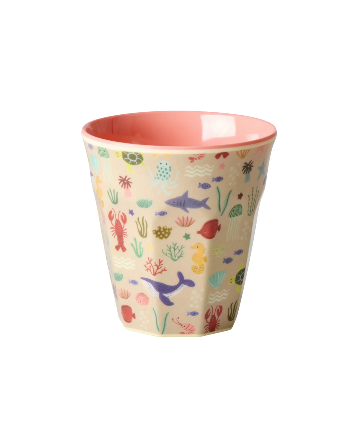 Rice Melamine Beker - Small - Ocean Coral
