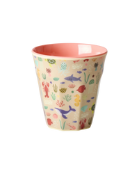 Rice Melamine Beker - Small - Ocean Coral