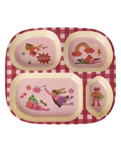Rice Melamine Vakjesbord - Hero Roze