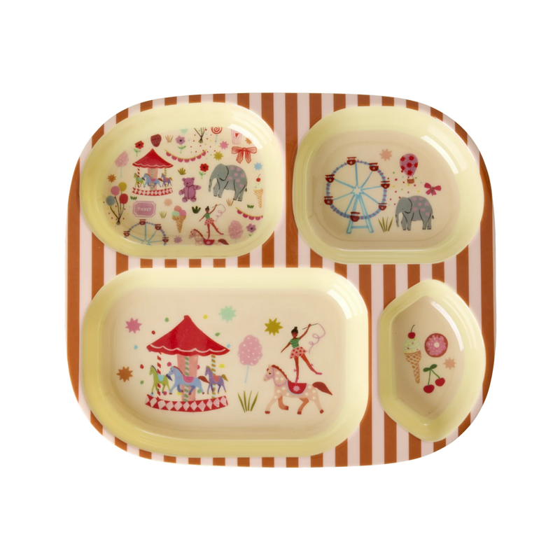 Rice Melamine Vakjesbord - Fun Fair Roze