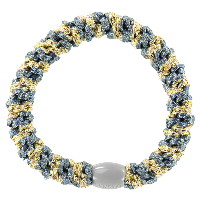 Kknekki Haarelastiekje Bluegrey Beige Stripe Glitter