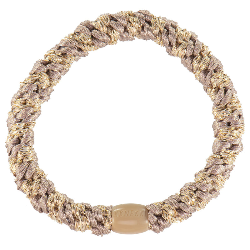 Kknekki Haarelastiekje Dove Beige Glitter