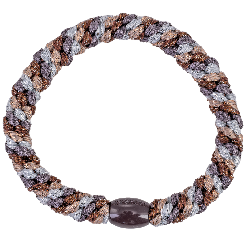 Kknekki Haarelastiekje Mix Brown Silver Glitter