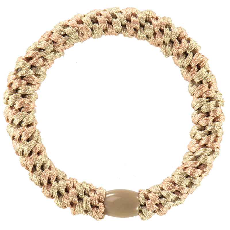 Kknekki Haarelastiekje Peach Light Beige Stripe