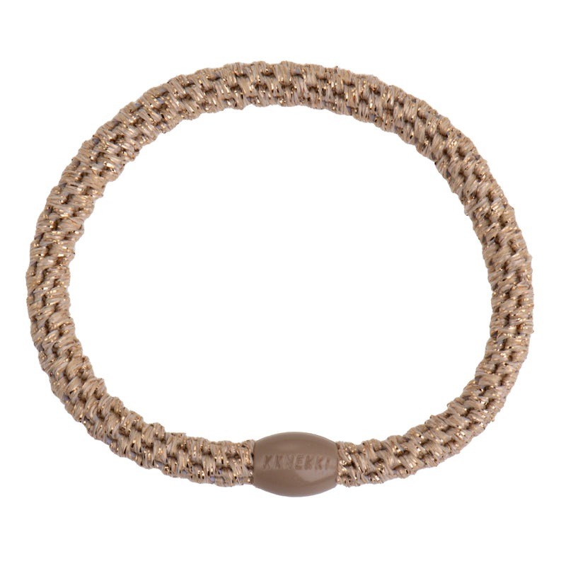 Kknekki Haarelastiekje Slim Beige Glitter