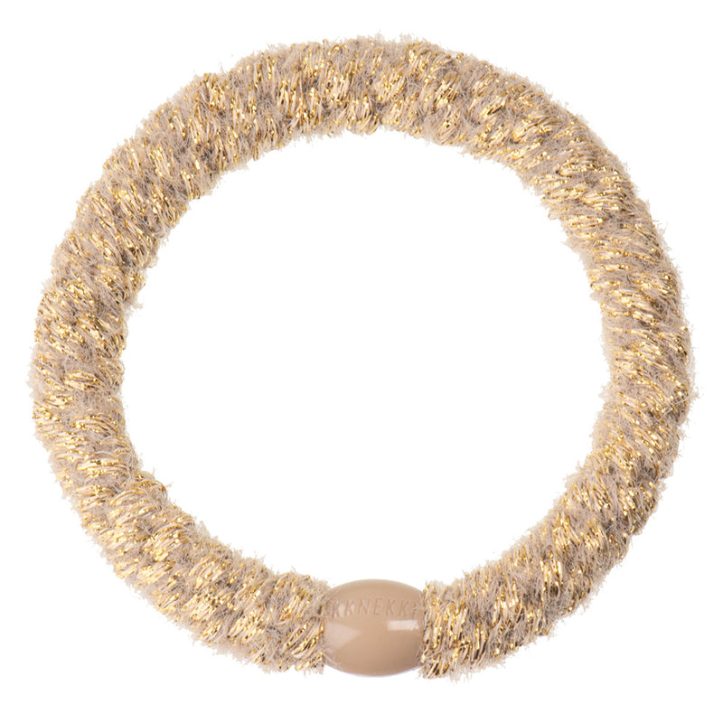 Kknekki Haarelastiekje Velvet Glitter Beige