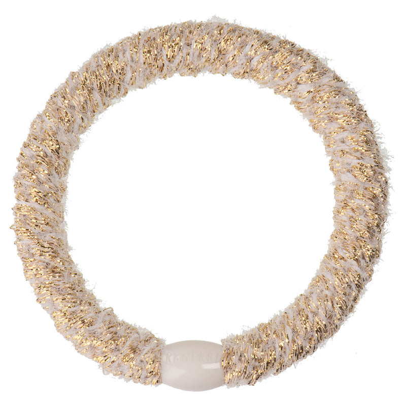 Kknekki Haarelastiekje Velvet Glitter Ivory