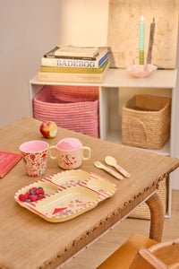 Rice Melamine Baby Diner Set in Gift Box - Fun Fair Roze