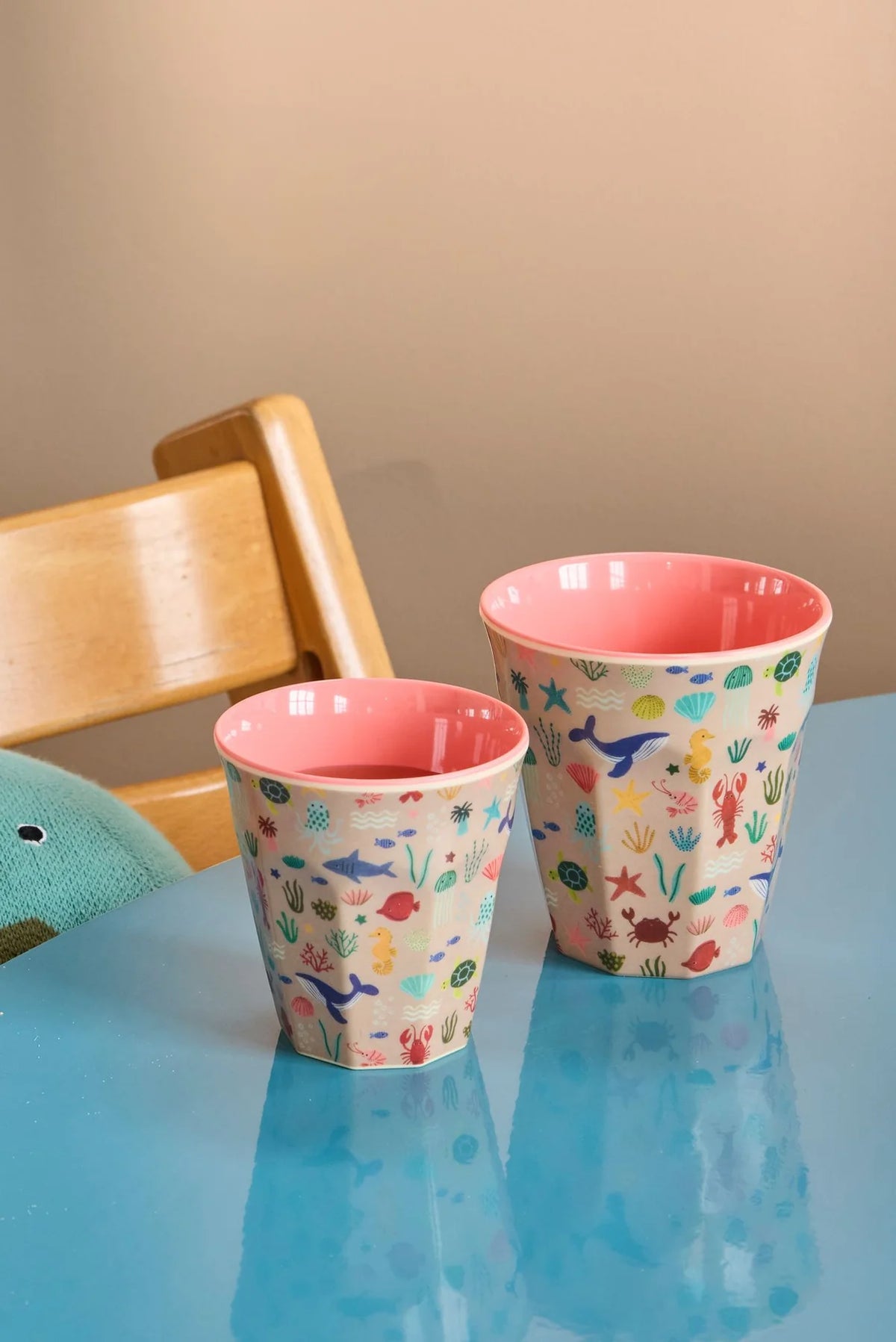 Rice Melamine Beker - Small - Ocean Coral