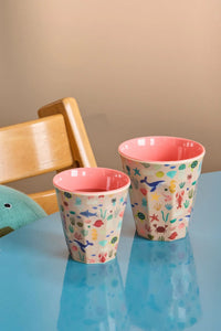 Rice Melamine Beker - Small - Ocean Coral