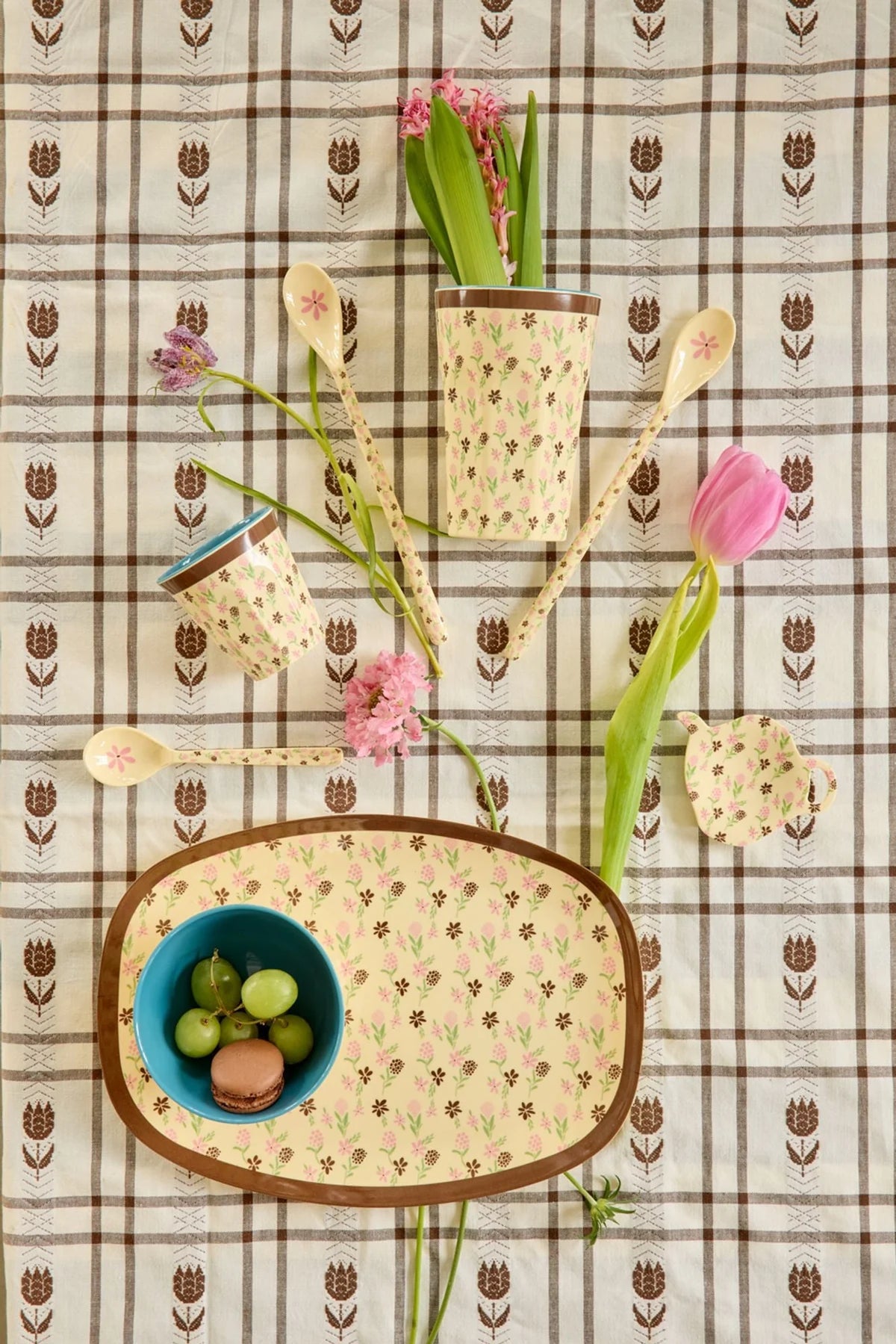 Rice Melamine Beker - Medium - Hacienda Flower