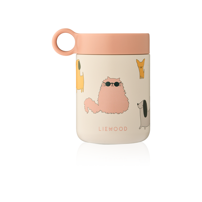 Liewood Food Jar Kiani Cats and Dogs Sandy