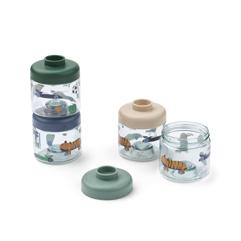 Liewood Food Tritan Box Dominique 100 ml Fun Beach Blue 4-pack