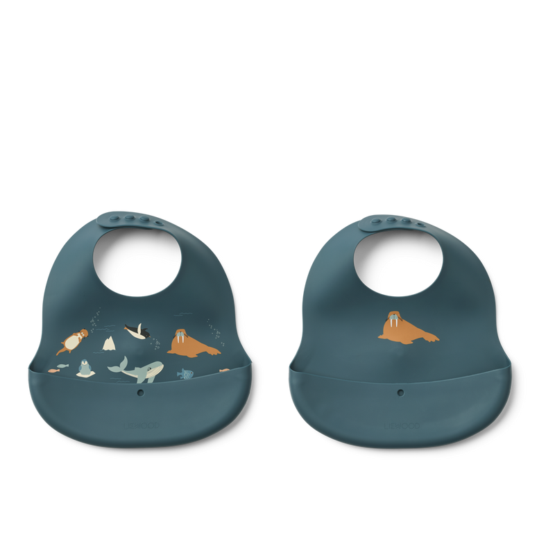 Liewood Slab Siliconen Ember 2-pack Arctic Sea Ocean view