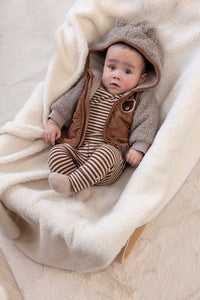 Feetje Babykleding Longsleeve Streep Wild World Bruin