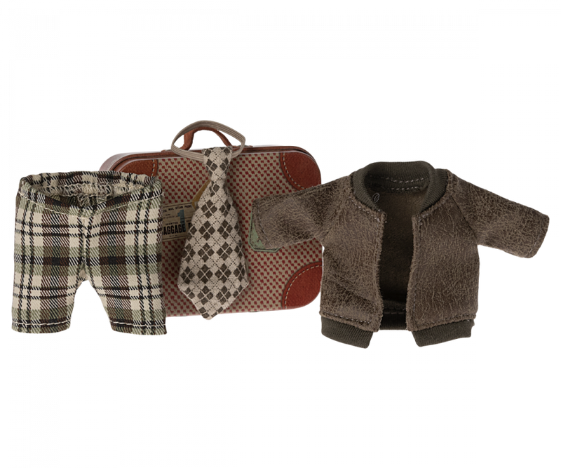 Maileg Kleding 3 delig pak in koffertje Grandpa Mouse