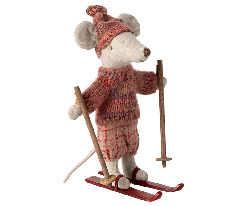 Maileg Winter Mouse met ski set Big Sister Rose