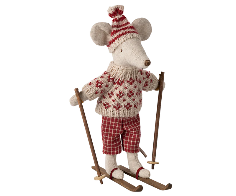 Maileg Winter Mouse met Ski set Moeder Muis