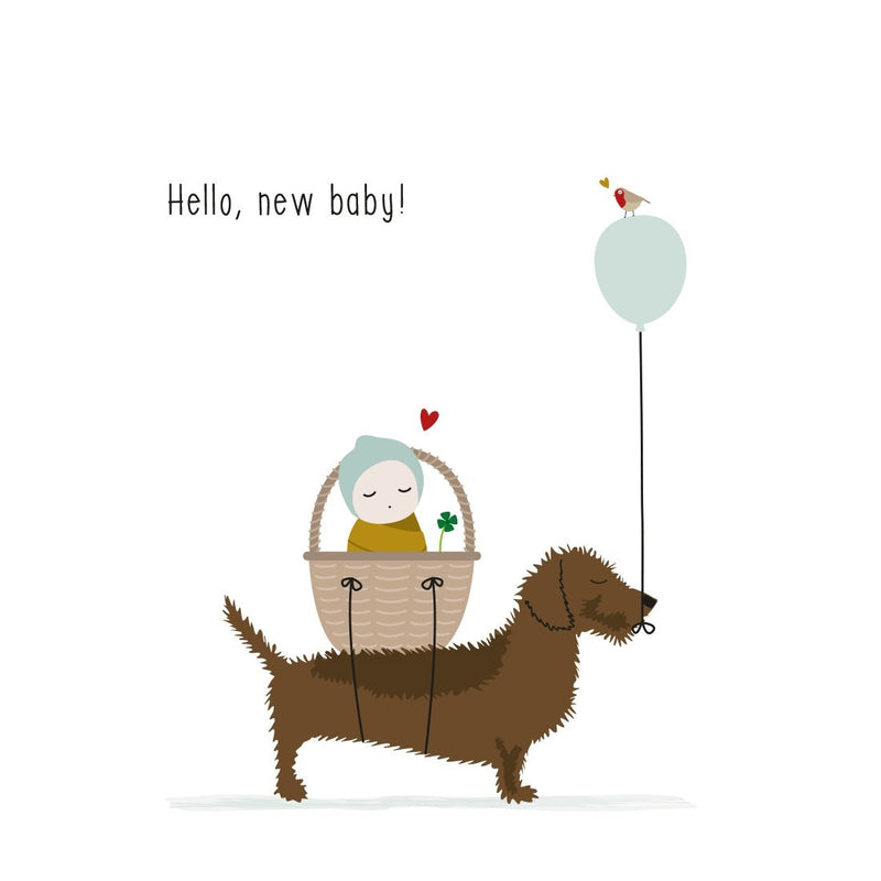 Mevrouw Emmer Wenskaart Hello, new baby!