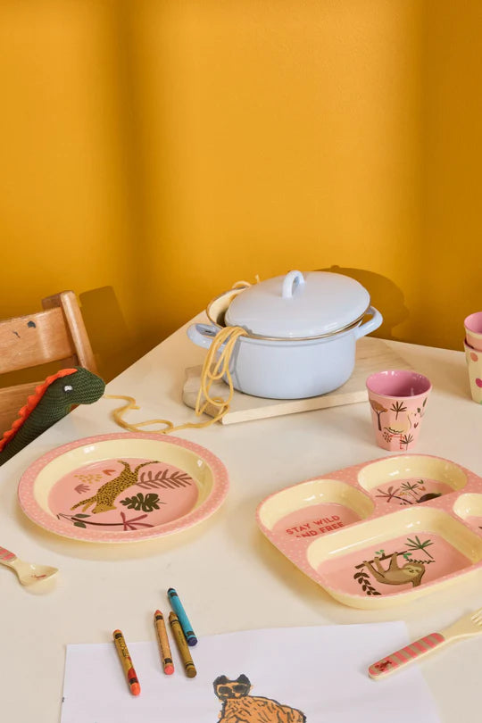 Rice Melamine Beker - Small - Jungle Animal Pink