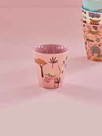 Rice Melamine Beker - Small - Jungle Animal Pink