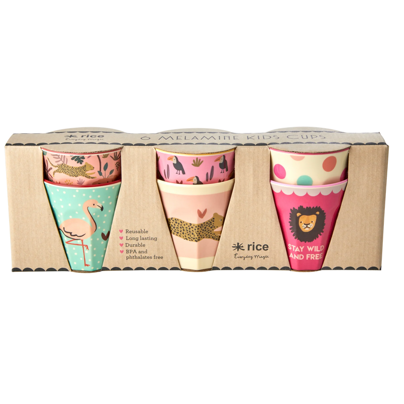 Rice Melamine Beker - Small - Jungle Pink - 6-Pack
