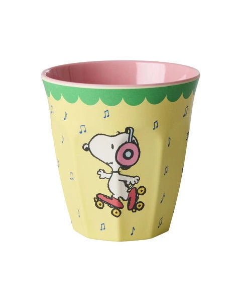 Rice Melamine Beker - Medium - Yellow Snoopy