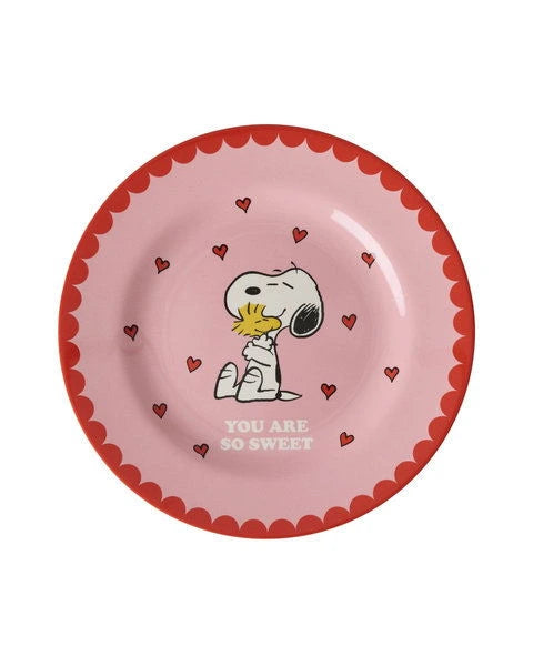 Rice Melamine Bord - Pink Snoopy