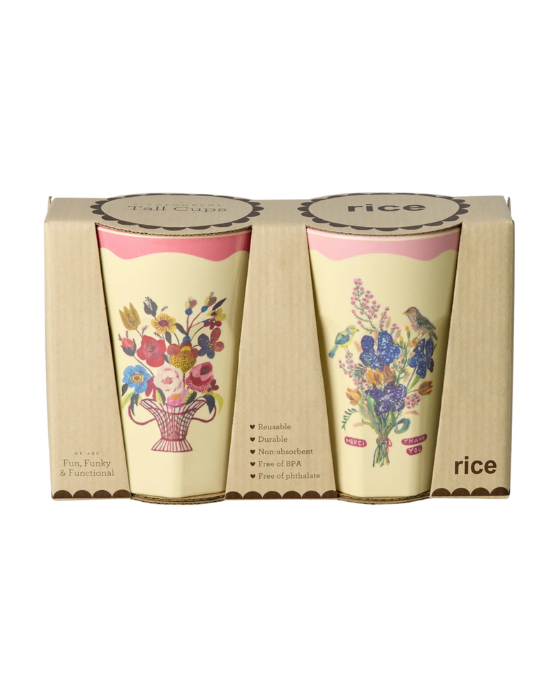 Rice Melamine Beker - Large - Nathalie Lété Pink - 2-Pack