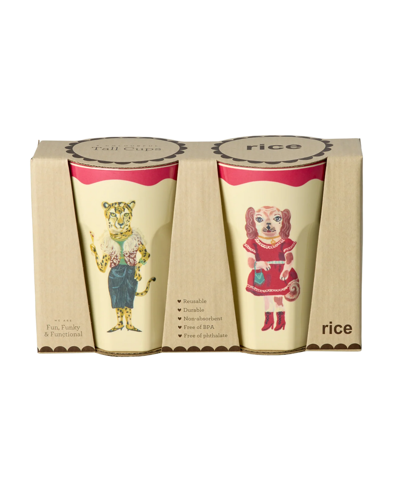 Rice Melamine Beker - Large - Nathalie Lété Red Kiss - 2-Pack