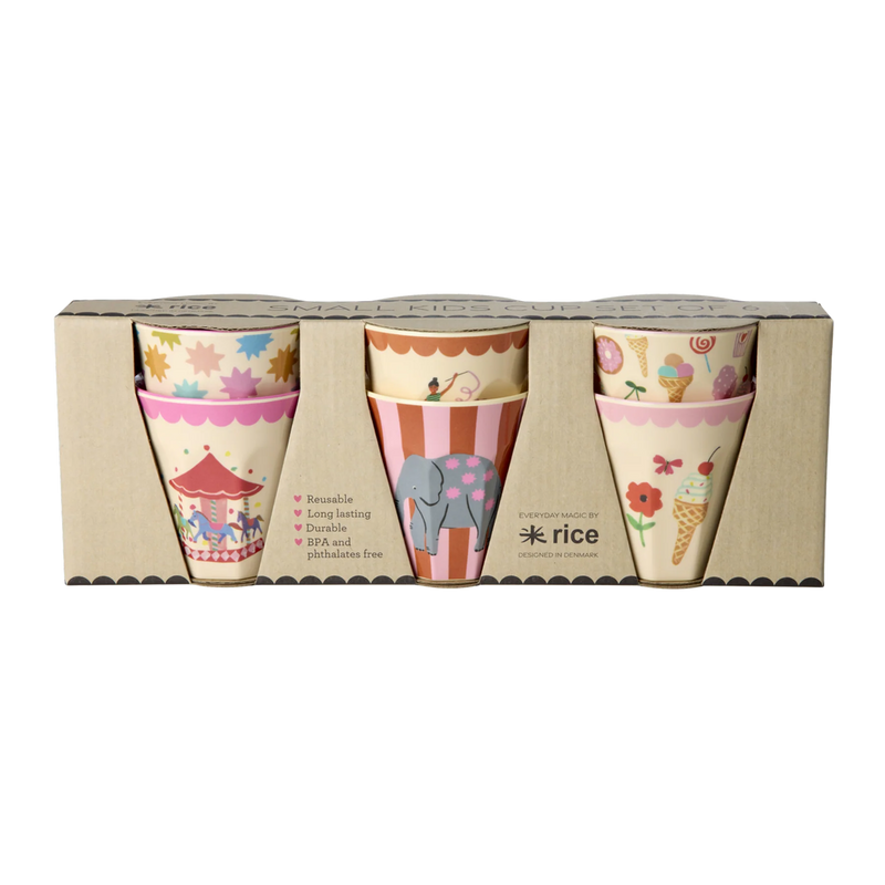 Rice Melamine Beker - Small - Fun Fair Roze - 6-Pack