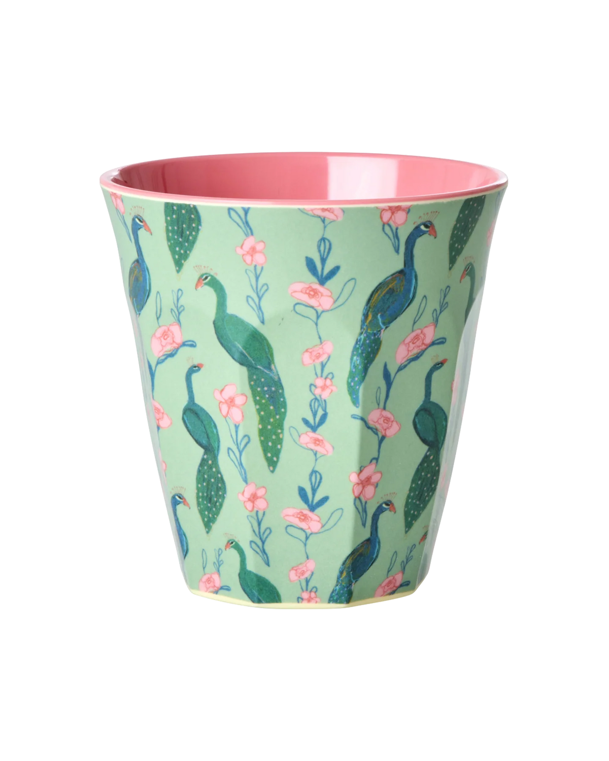 Rice Melamine Beker - Medium - Peacock Power