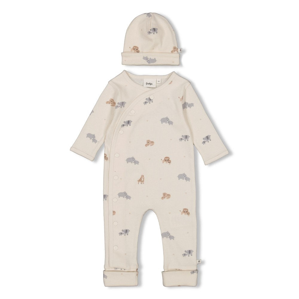 Feetje Babykleding Geschenkset Onesie met Muts Offwhite