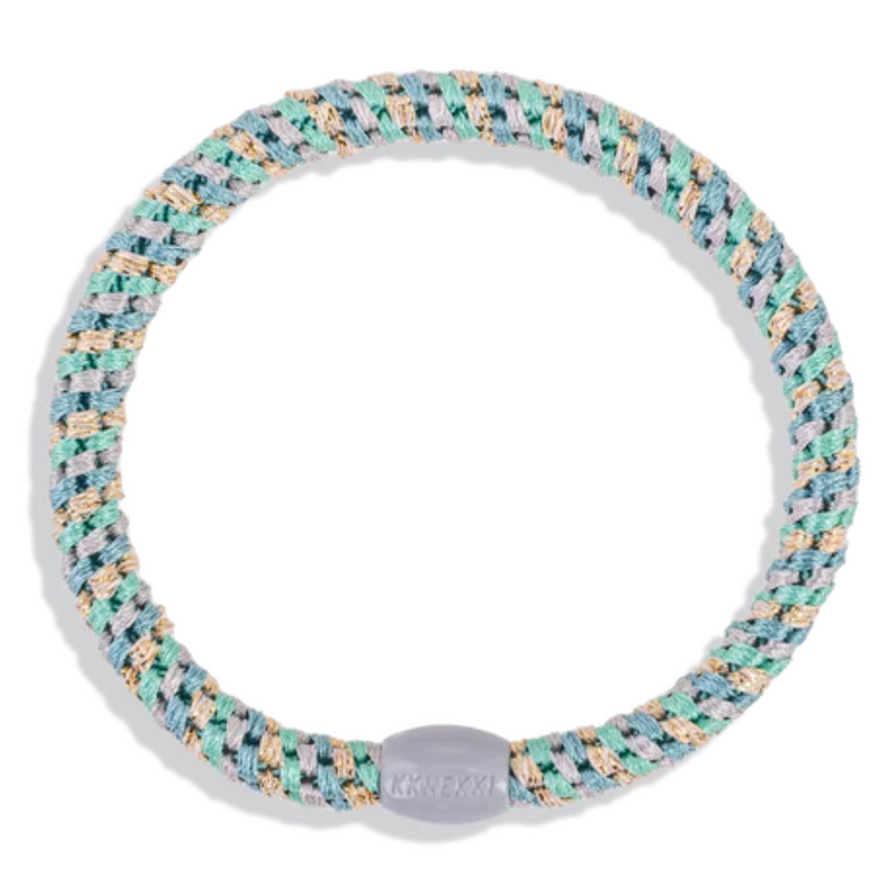 Kknekki Haarelastiekje Mix Slim Teal Gold Glitter