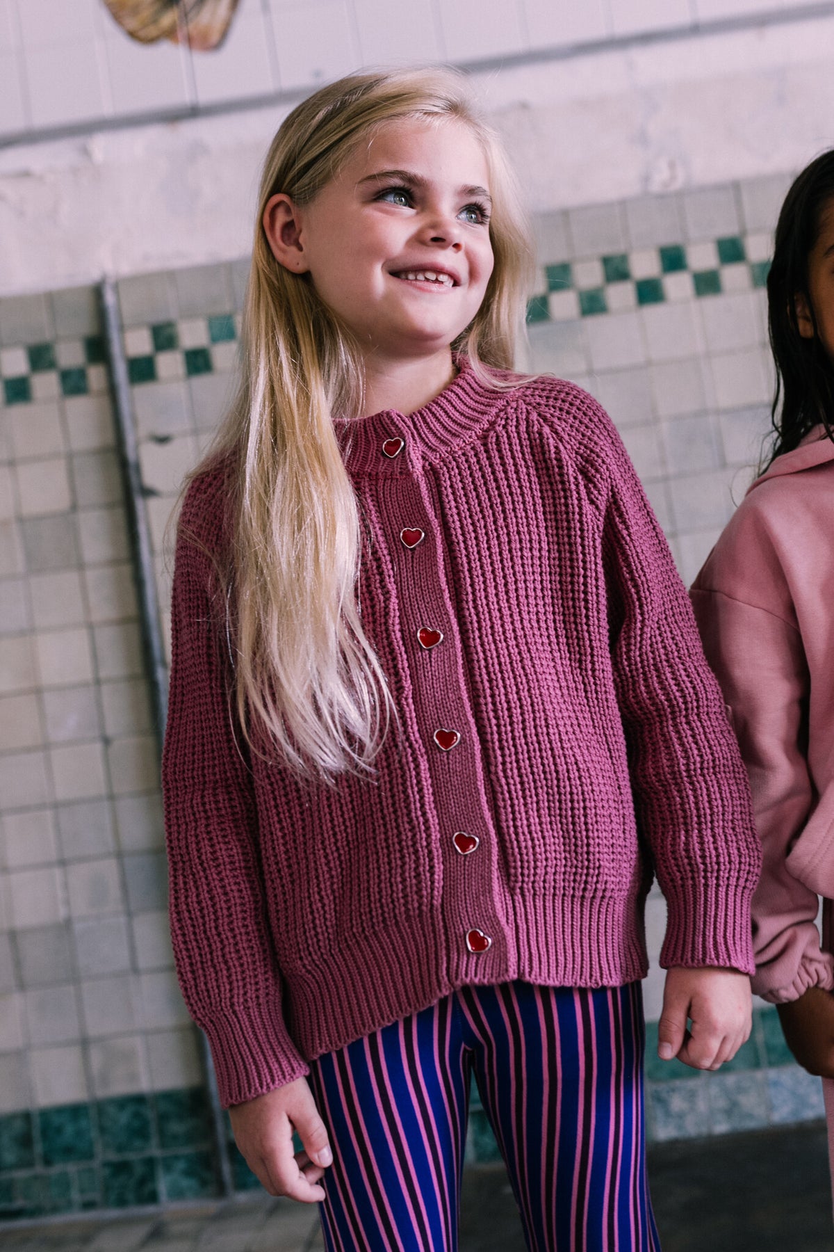 Jacky Sue Lovi Hand Knitted Cardigan - Vintage Pink