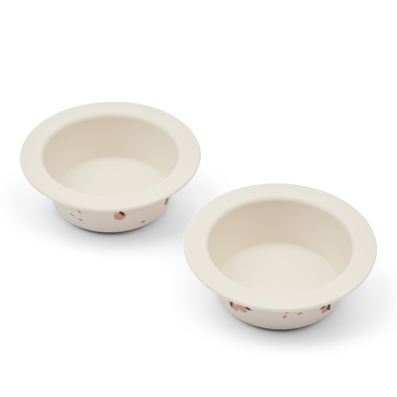 Liewood Siliconen Kom met Zuignap Peony Peach Sea Shell 2-pack
