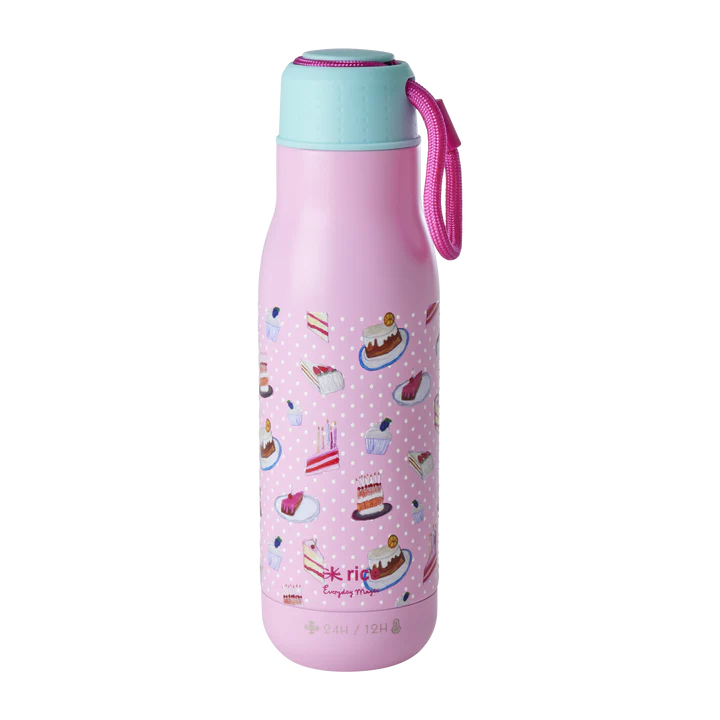 Rice Roestvrijstalen Fles - Sweet Cake Roze