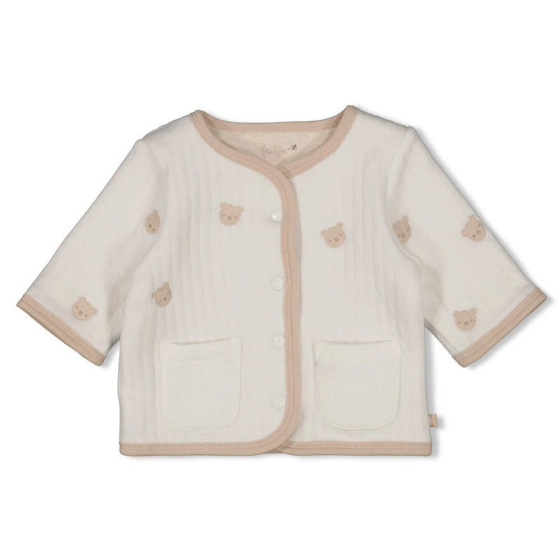 Feetje Babykleding Omkeerbaar Jasje Embroidery Honey Bear Offwhite