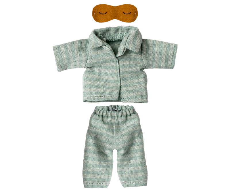 Maileg Pyjamas Dad Mouse Mint/Sand