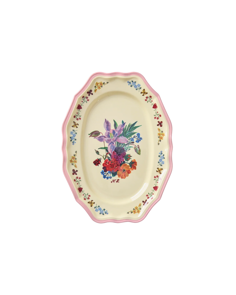 Rice Melamine Rechthoekig Bord Vintage - Small - Nathalie Lété Pink