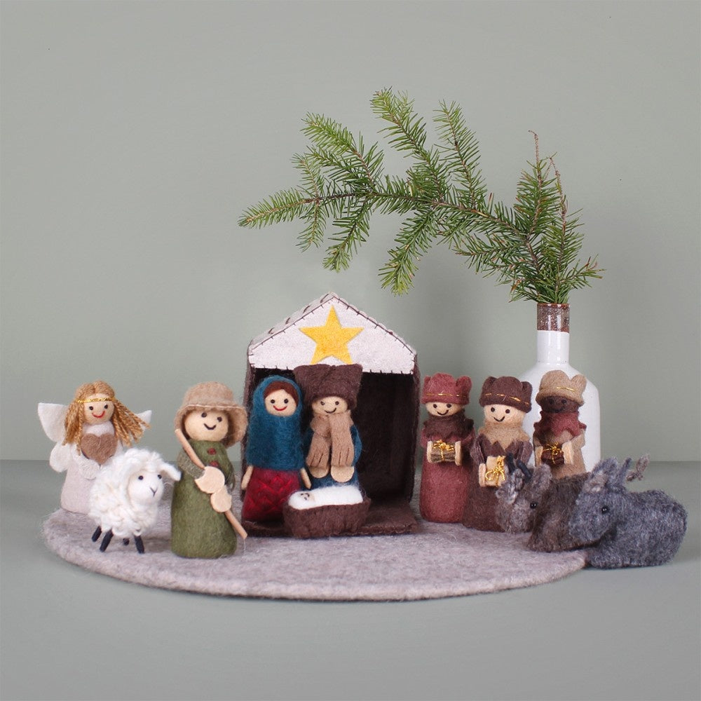 Sjaal met Verhaal Kerststal Kleur