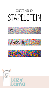 Stapelstein Super Confetti Regenboog Pastel Bundel 6 stapelsteen + balanceboard