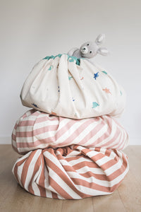 3-in-1 speelkleed & opbergzak - stripes brown