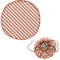 3-in-1 speelkleed & opbergzak - stripes brown