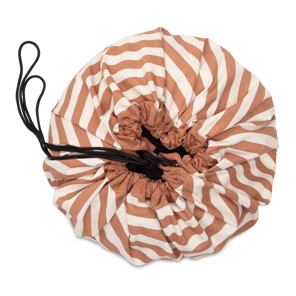 3-in-1 speelkleed & opbergzak - stripes brown