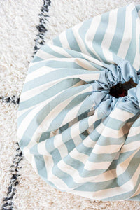 3-in-1 speelkleed & opbergzak- stripes green