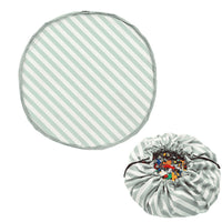 3-in-1 speelkleed & opbergzak- stripes green