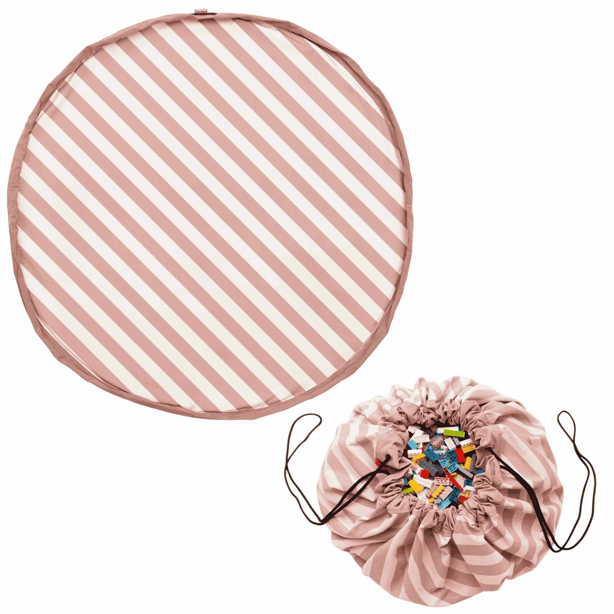 3-in-1-speelkleed & opbergzak - stripes pink new