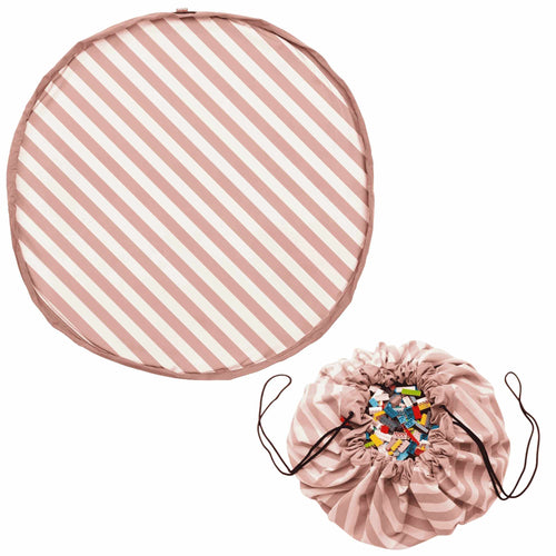 3-in-1-speelkleed & opbergzak - stripes pink new